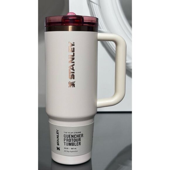 STANLEY QUENCHER PROTOUR FLIP STRAW TUMBLER, 30OZ- CREAM ROSE GOLD - Picture 2 of 5